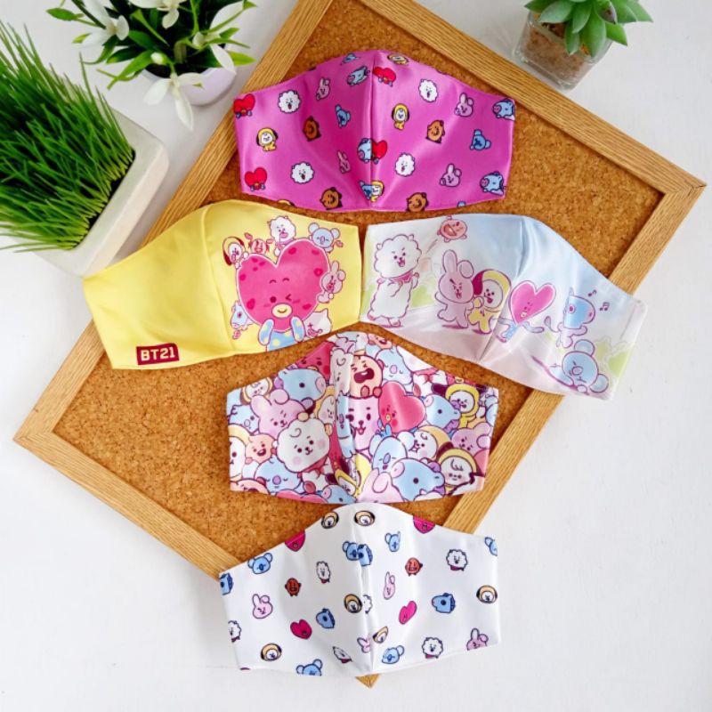 Masker Anak / Masker Kain Anak BTS BT21