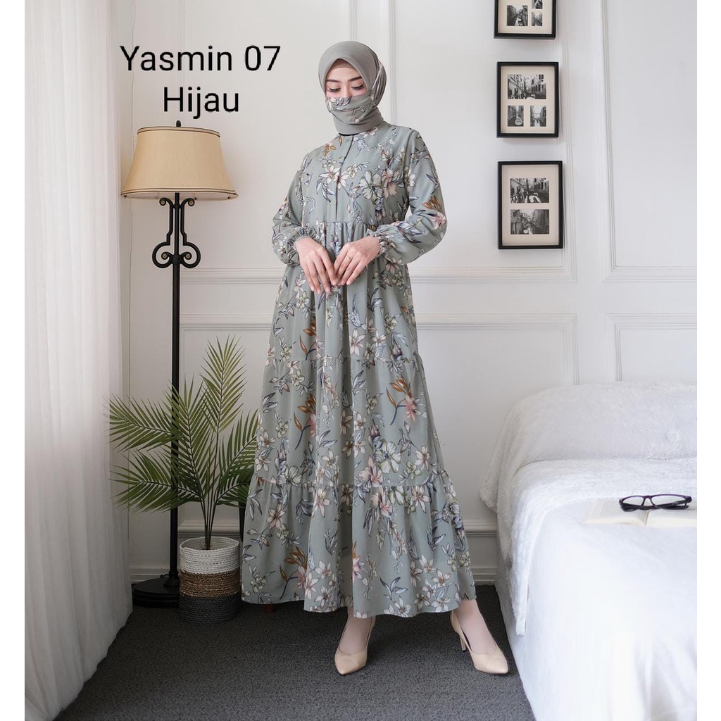 Gamis Maxi Dress Ceruti Flowers - Yasmin 07