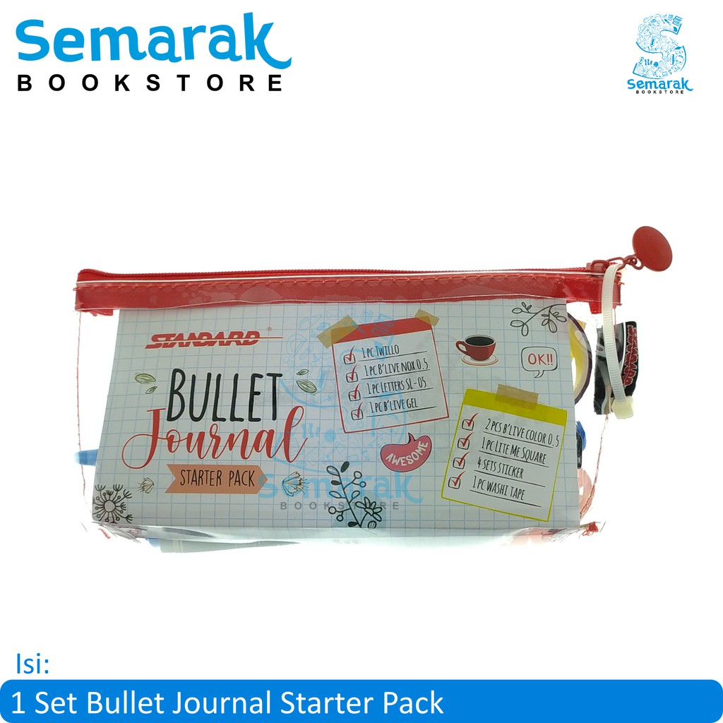 

Paket Alat Tulis Standard Bullet Journal Starter Pack - Red [1 Set]