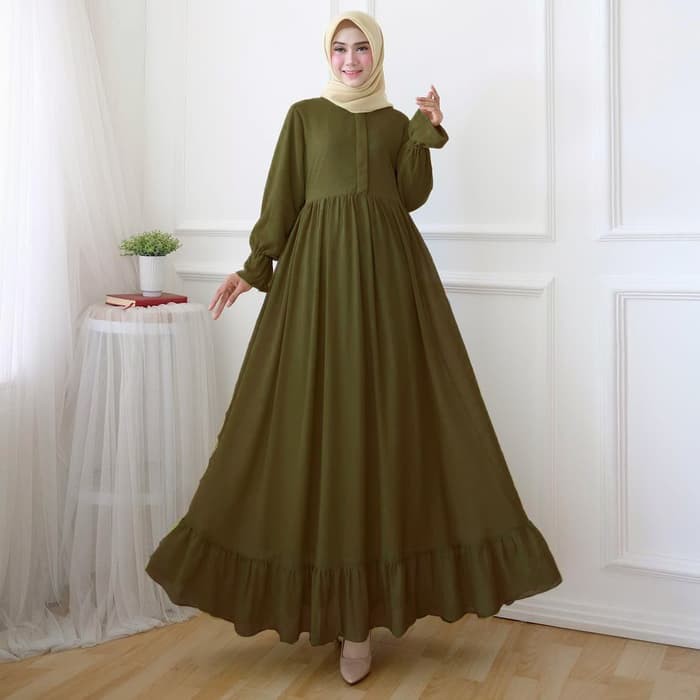 Termurah Terlaris Gamis Murah Gamis Hijau Army Gamis Polos Gamis Syari Ceruti Ori Shopee Indonesia