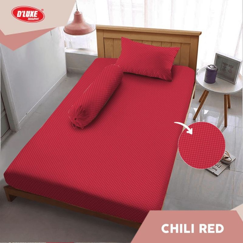 KINTAKUN Sprei 120x200 motif Chili Red MUSTACHE - Single 120 minimalis SP POLOS EMBOSS MINIMALIS