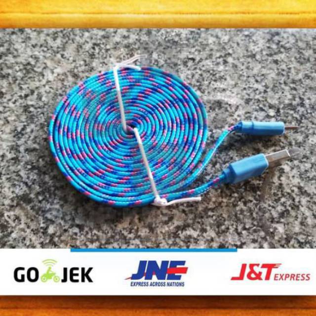 Kabel Data Micro V8 Tali sepatu 3 Meter / kabel data tali sepatu