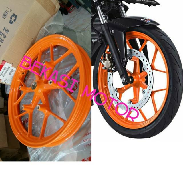 wheel front velg depan honda sonic 150 sonic 150R original orange repsol