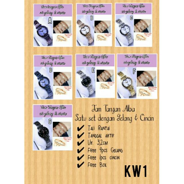 JAM TANGAN SET GELANG & CINCIN BISA GOSEND