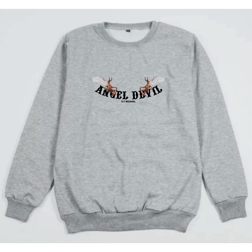 SWEATER CREWNECK WANITA ANGEL DEVIL SIZE M-XXL