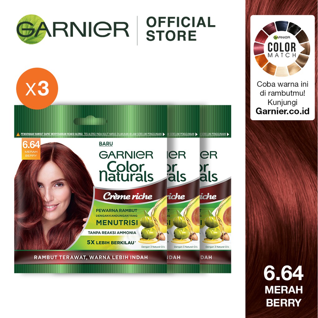 Garnier Color Natural Express Merah Berry x 3pcs | Shopee Indonesia