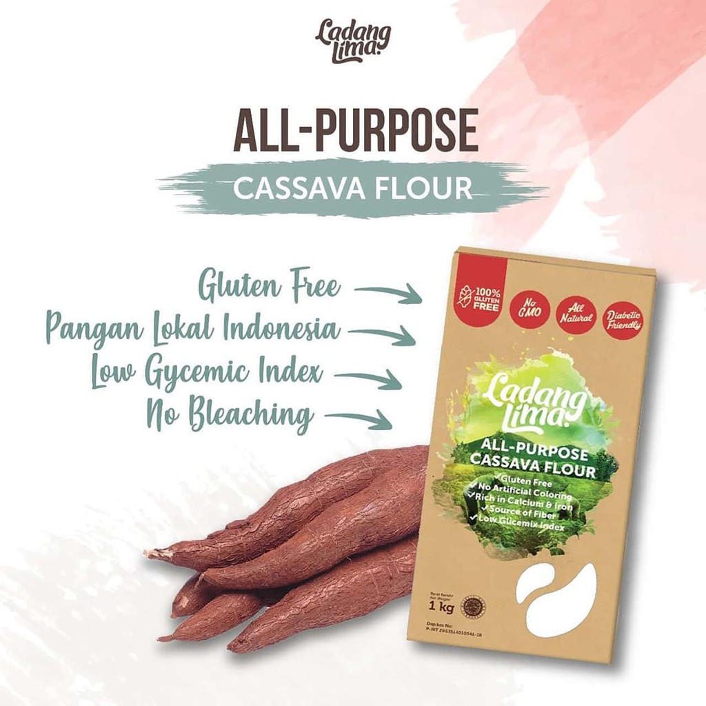 

Ladang Lima - Tepung Singkong Gluten Free All Purpose Flour - 1000 gr ( Mocaf )