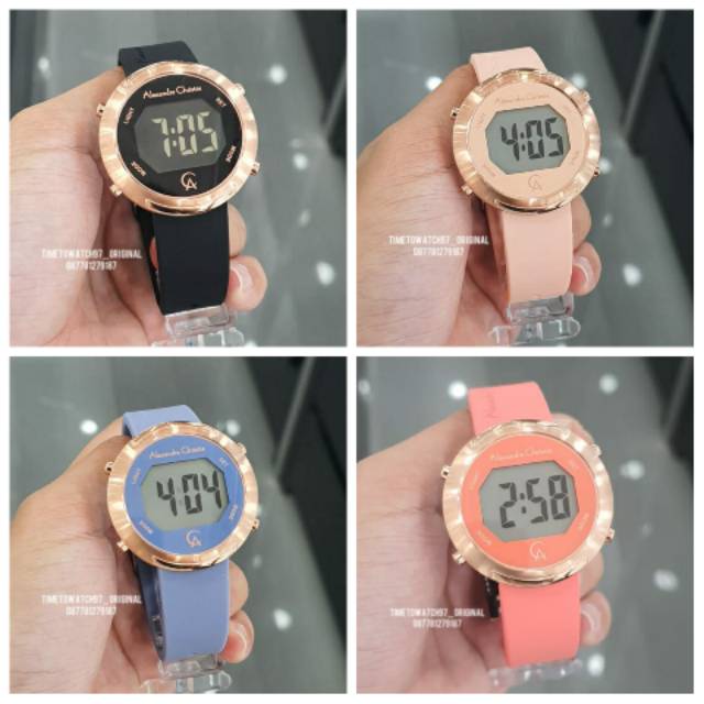 Alexandre Christie AC 9337 9337 Jam Tangan Wanita Rubber Original