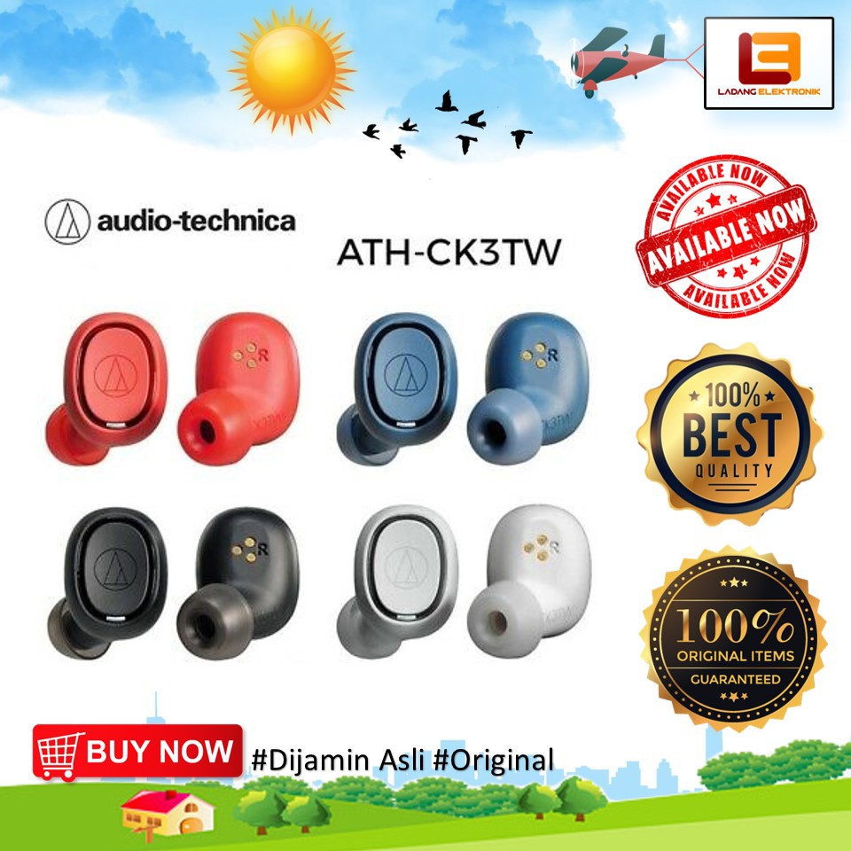 Headset Audio Technica ATH CK3TW Earphone Wireless Original