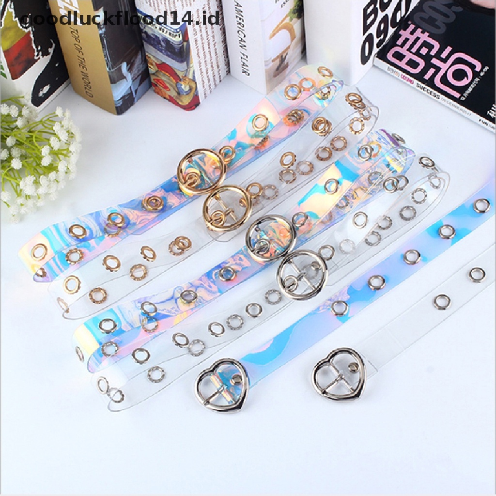 [OOID] New Women Transparent Belt Laser Casual Decoration Pin  Fashion Lady Girls  ID