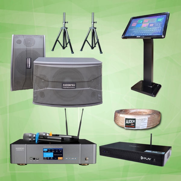 SOUND SYSTEM PAKET KARAOKE D10: MIXER + SPEAKER AUDERPRO 10 INCH + MESIN LAGU HDD