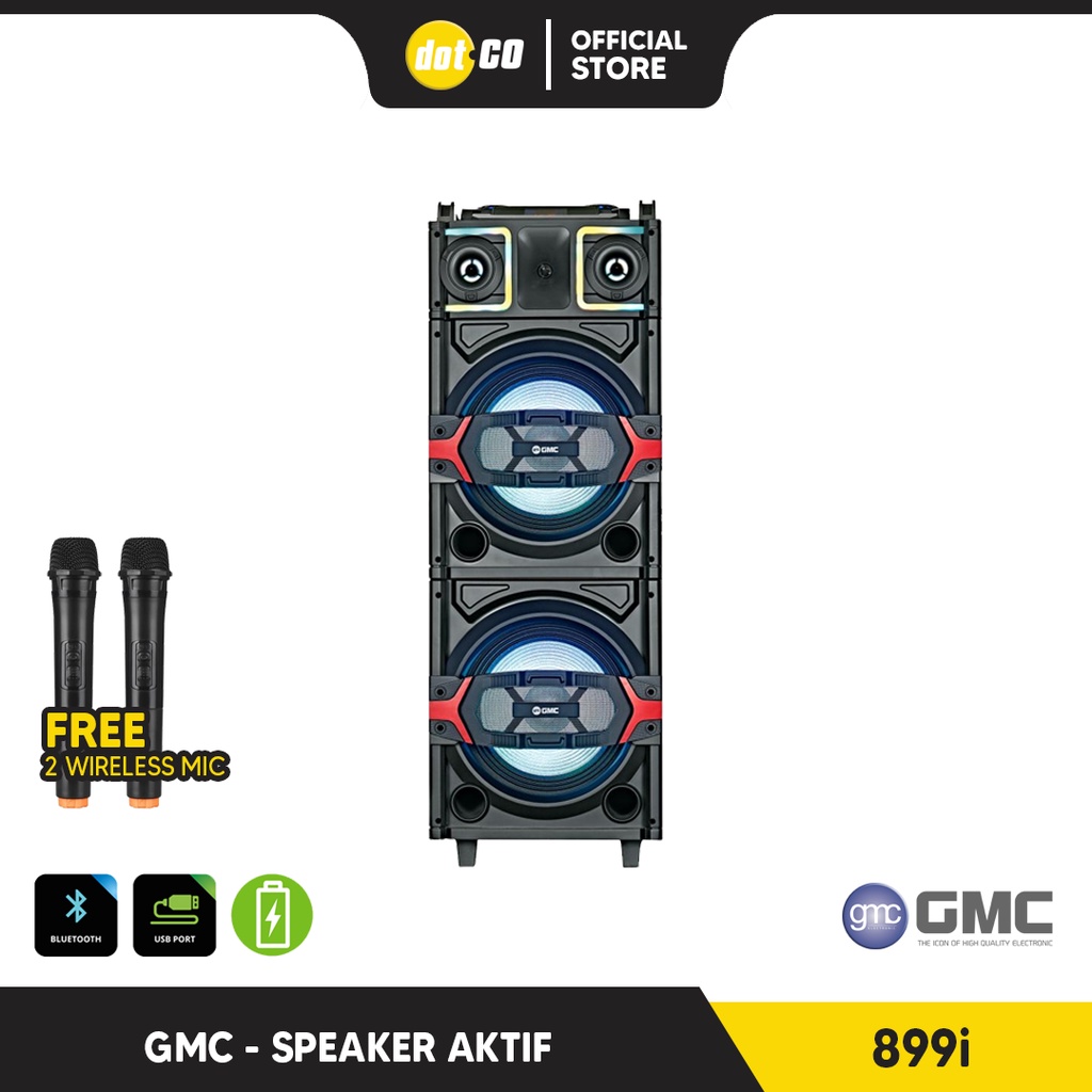 SPEAKER GMC 899i MULTIMEDIA BLUETOOTH + FREE WIRELESS MIC | TERMURAH + GRATIS ONGKOS KIRIM*