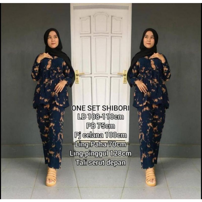 [BISA COD] Setelan Tie Dye / Tie Dye Serut / One Set Rayon / Lengan Panjang