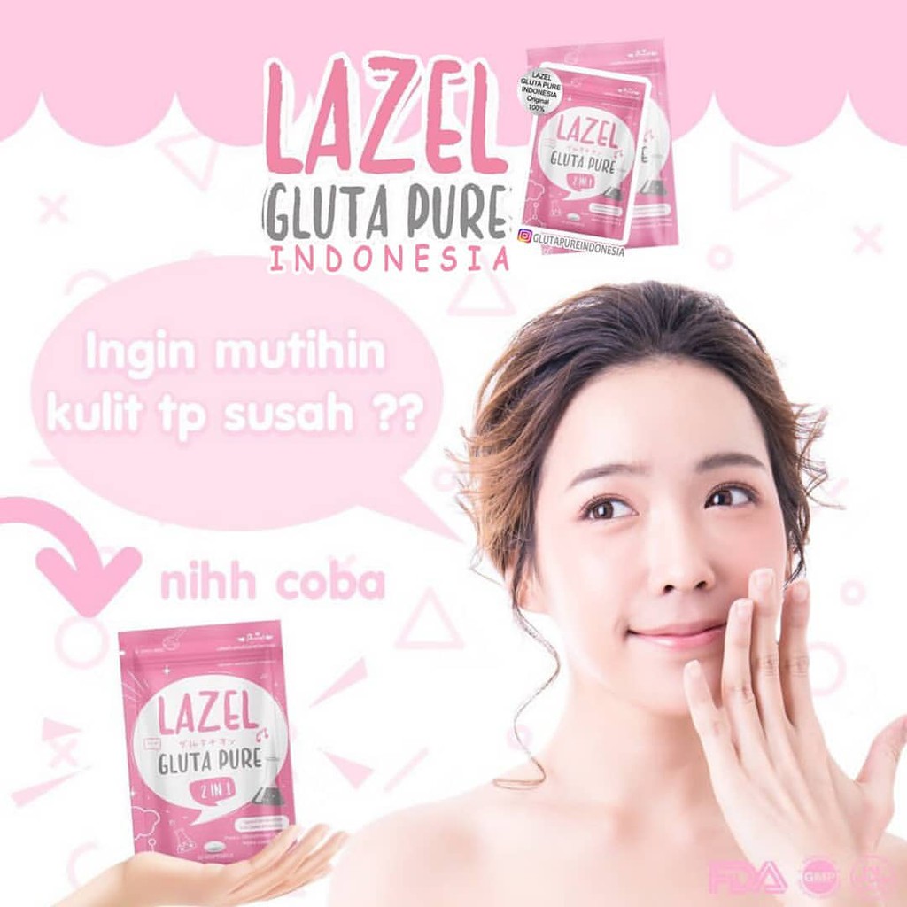 Lazel Gluta Pure 2 in 1 Isi 30 Softgel By Skinest Thailand 100% Original SUPLEMEN PEMUTIH