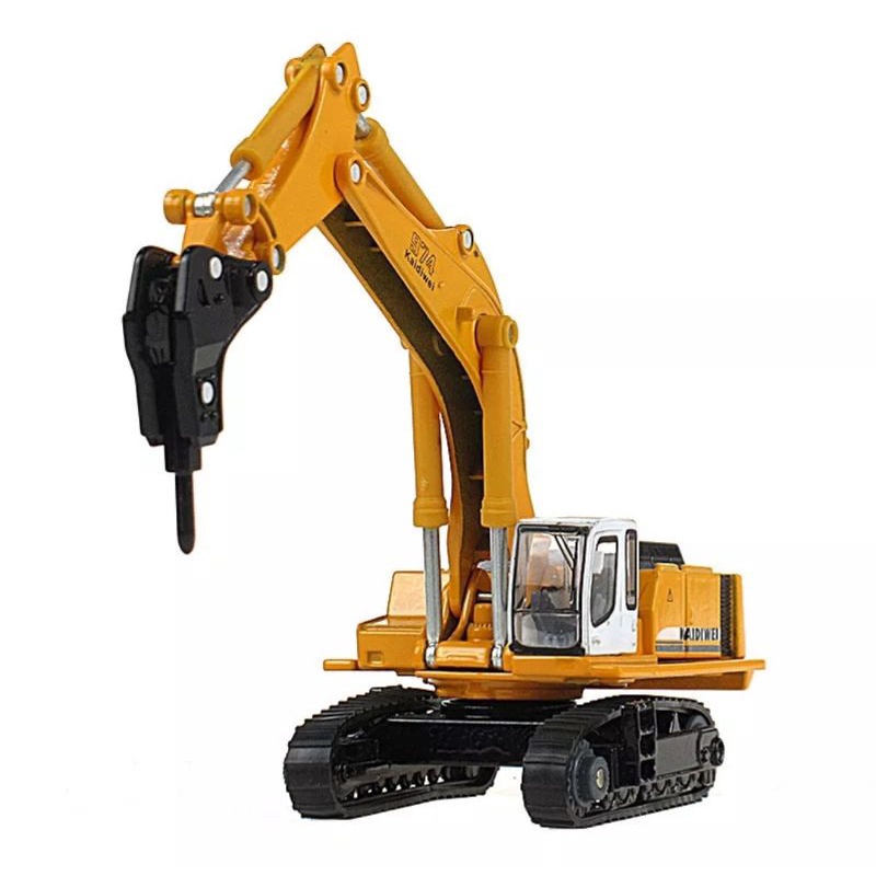 Miniatur Alat Berat KDW Hammer Excavator Diecast Kaidiwei Skala 1:87