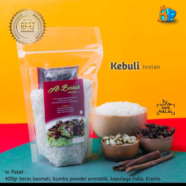 

Beras Basmati dan Bumbu Nasi Kebuli Kabsah Biryani Mandhi Instan AL-BARKAH 400g paket hemat