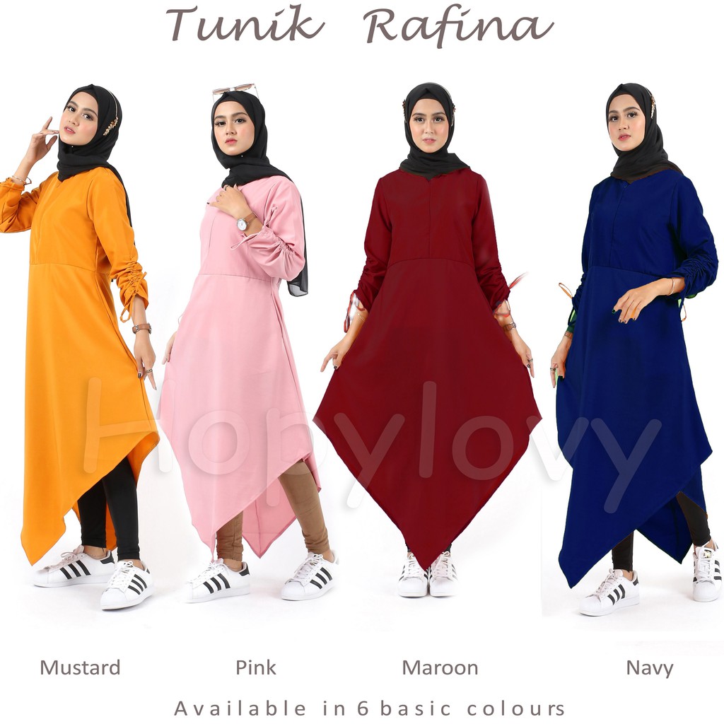 HOPYLOVY - Baju Tunik Wanita Muslimah Terbaru Rafina