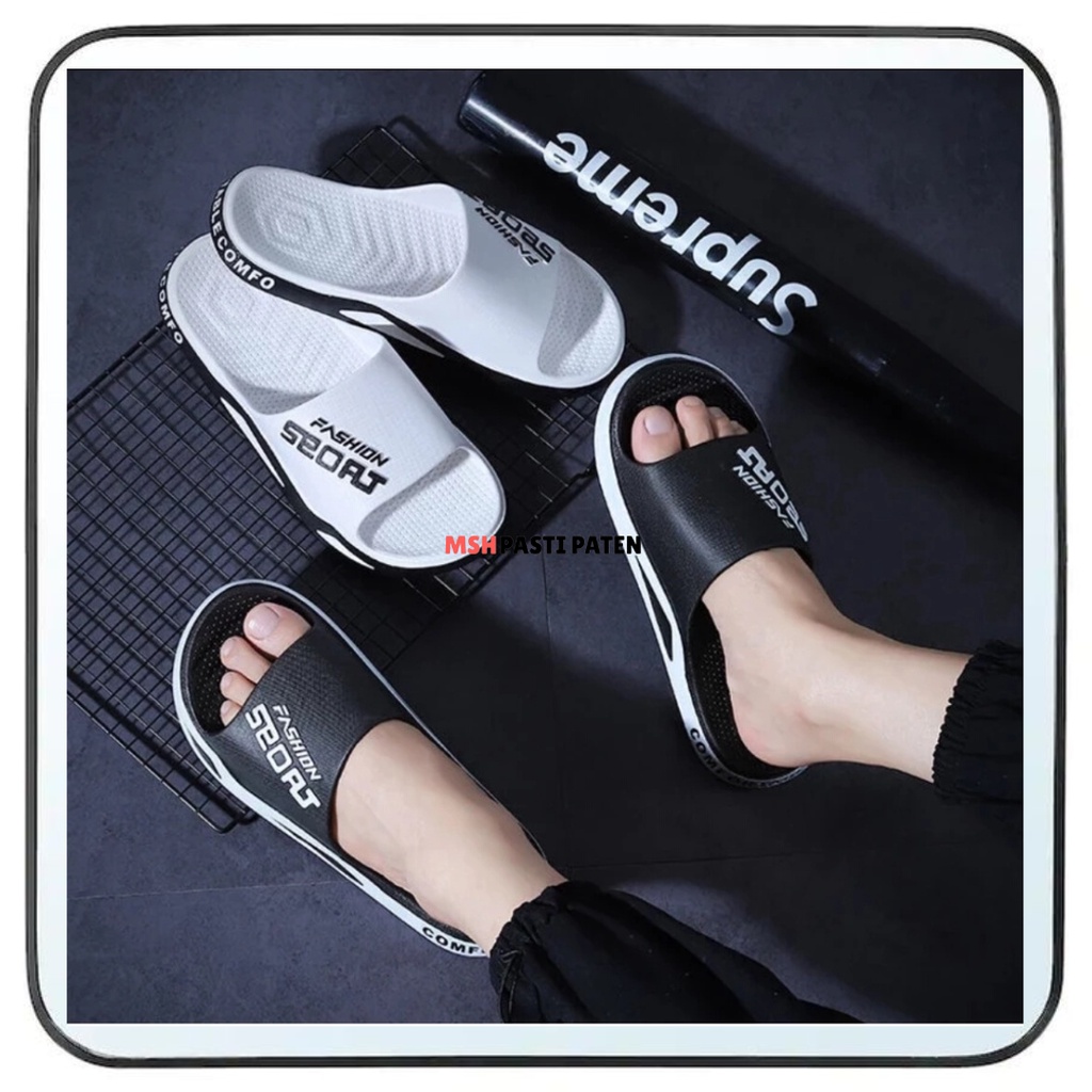 SANDAL SLOP ANTI SLIP PRIA SANDAL SLIDE SANDAL KARET IMPOR SIZE 39-45