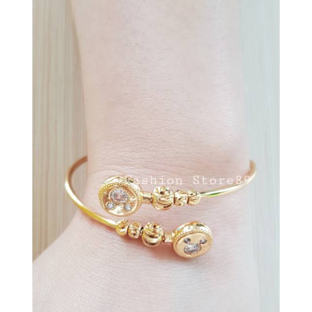 Gelang import xuping mickey gelang bangle dewasa xuping lapis emas 18k