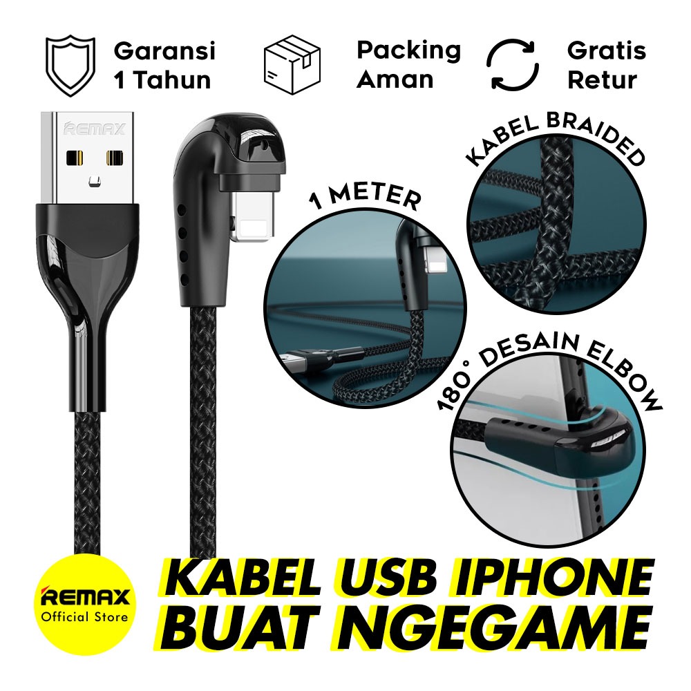 Kabel Data Lightning Remax RC-177I 2.1A Fast Charging Braided Cable