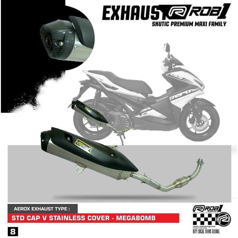 Knalpot ROB1 ROB 1 Yamaha Aerox 155 Lama Old Cup V