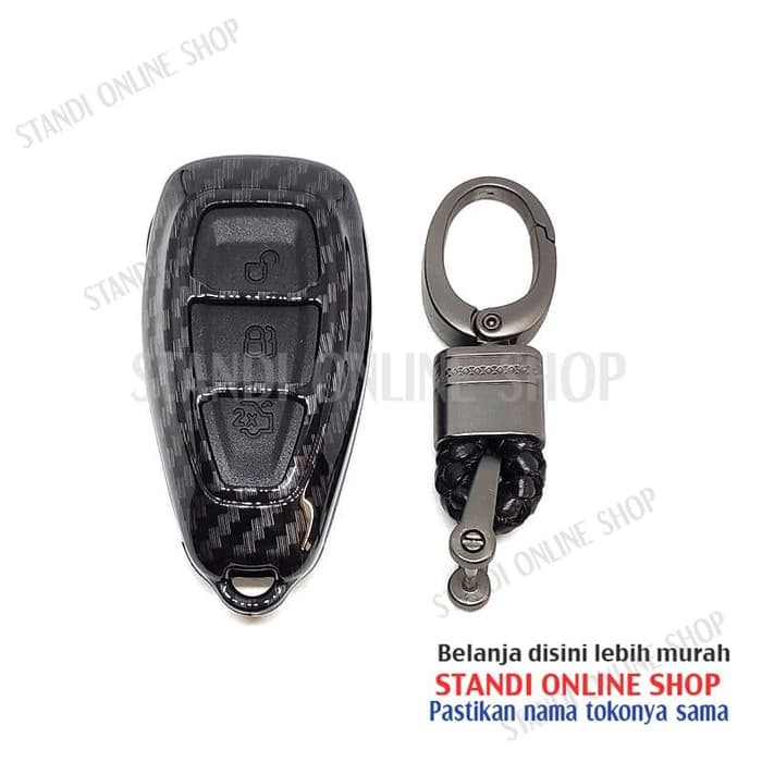 Cover Smartkey Sarung Kunci Ford Ecosport Focus Carbon Hitam