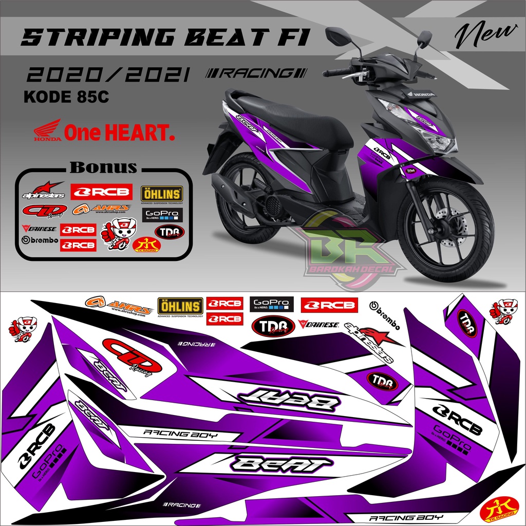 Striping Beat New 2020-2023 Stiker Lis Beat New Variasi kode 85