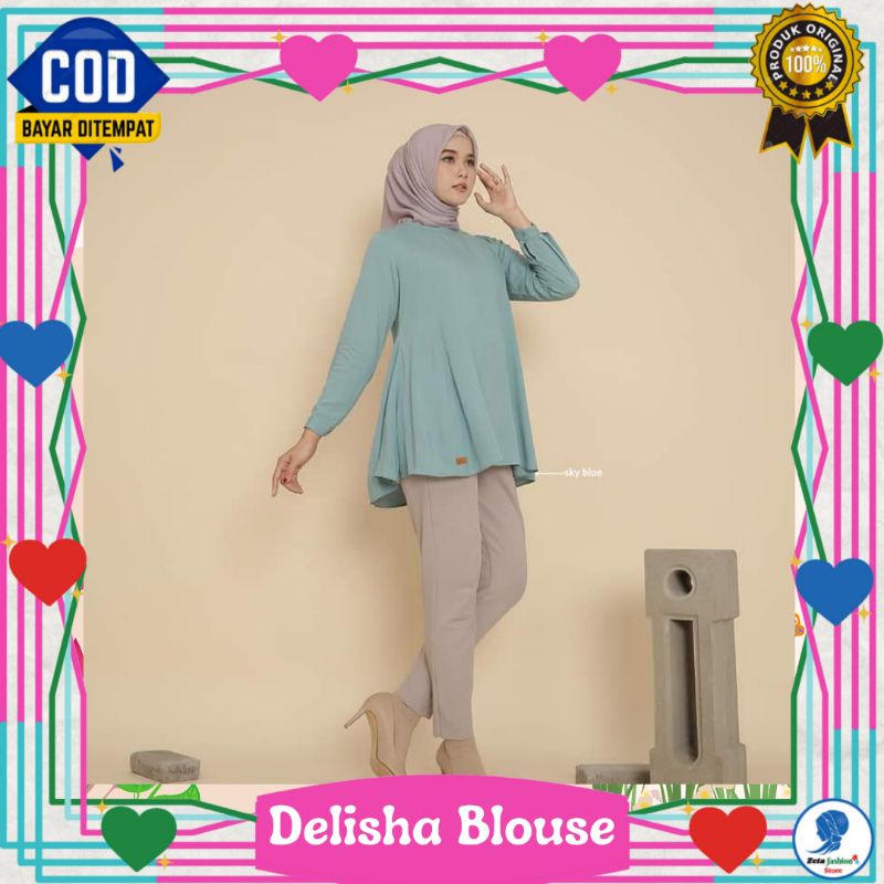DELISHA BLOUSE BY NADHEERA LUXURY BLOUSE TERBARU KEMEJA KERJA KANTORAN TERBARU TERLARIS TERMURAH ORI