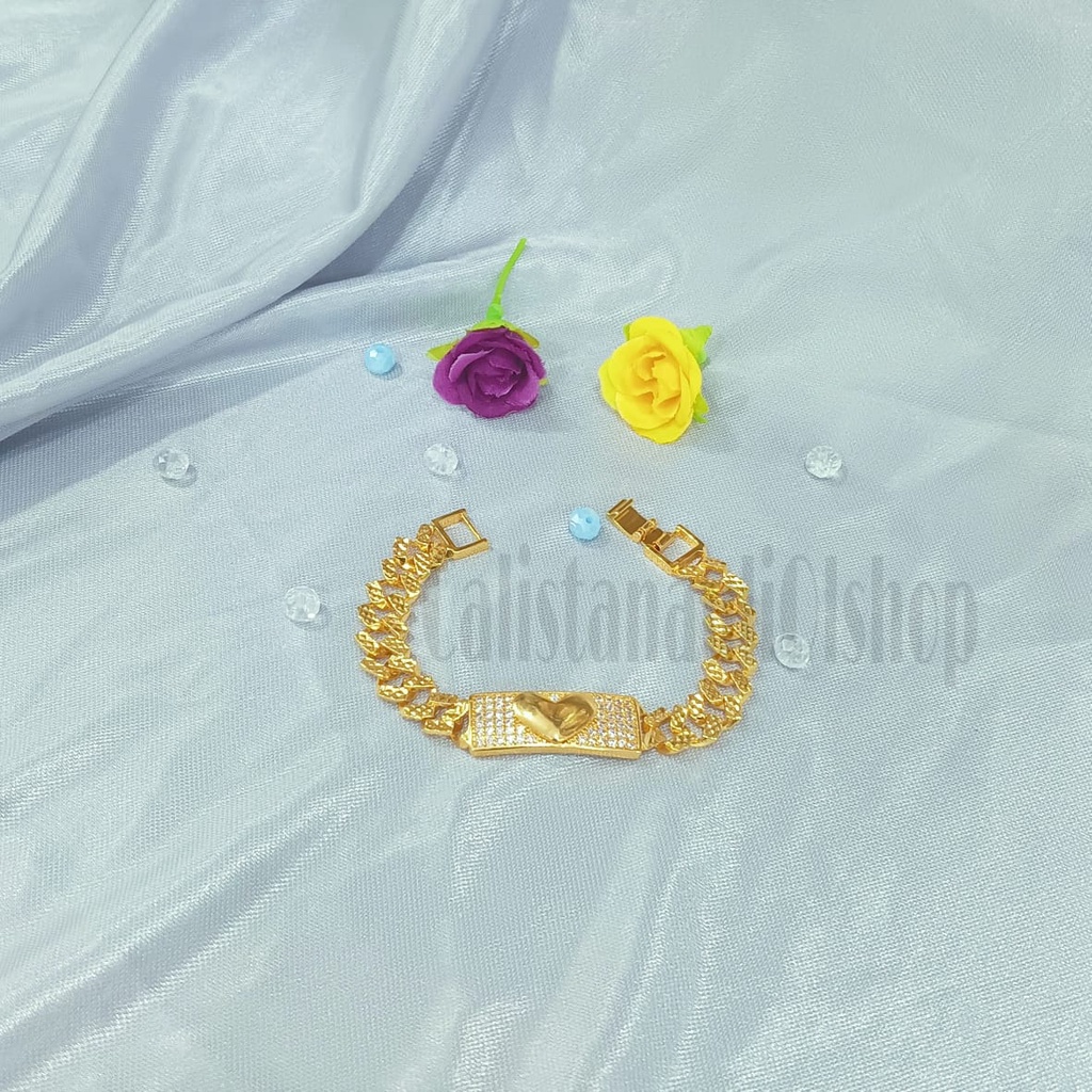 SET DEWASA RANTAI PLAT LOVE GOLD FULL PERHIASAN EMAS  KOREA ANTI KARAT DAN ANTI LUNTUR