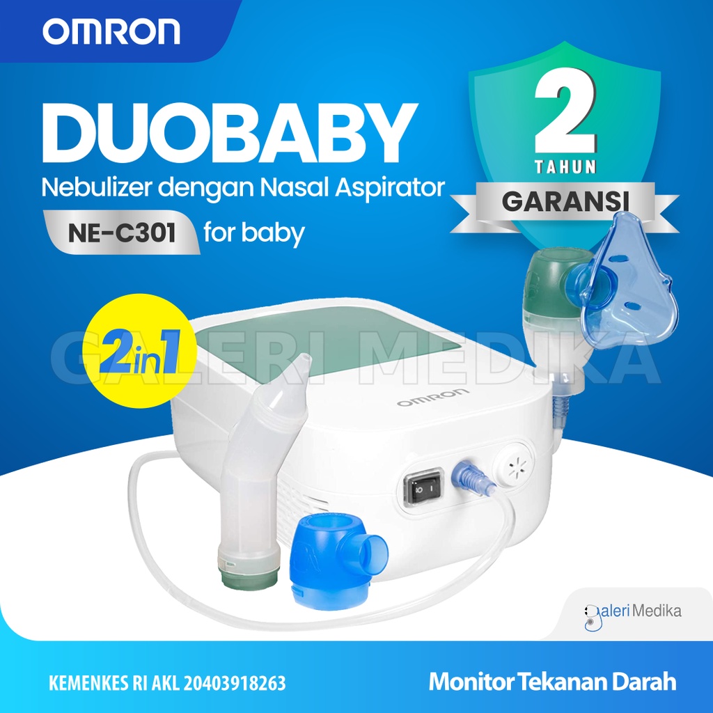 Omron DuoBaby NE-C301 / NEC301 / NE C 301 Compressor Nebulizer dengan Nasal Aspirator