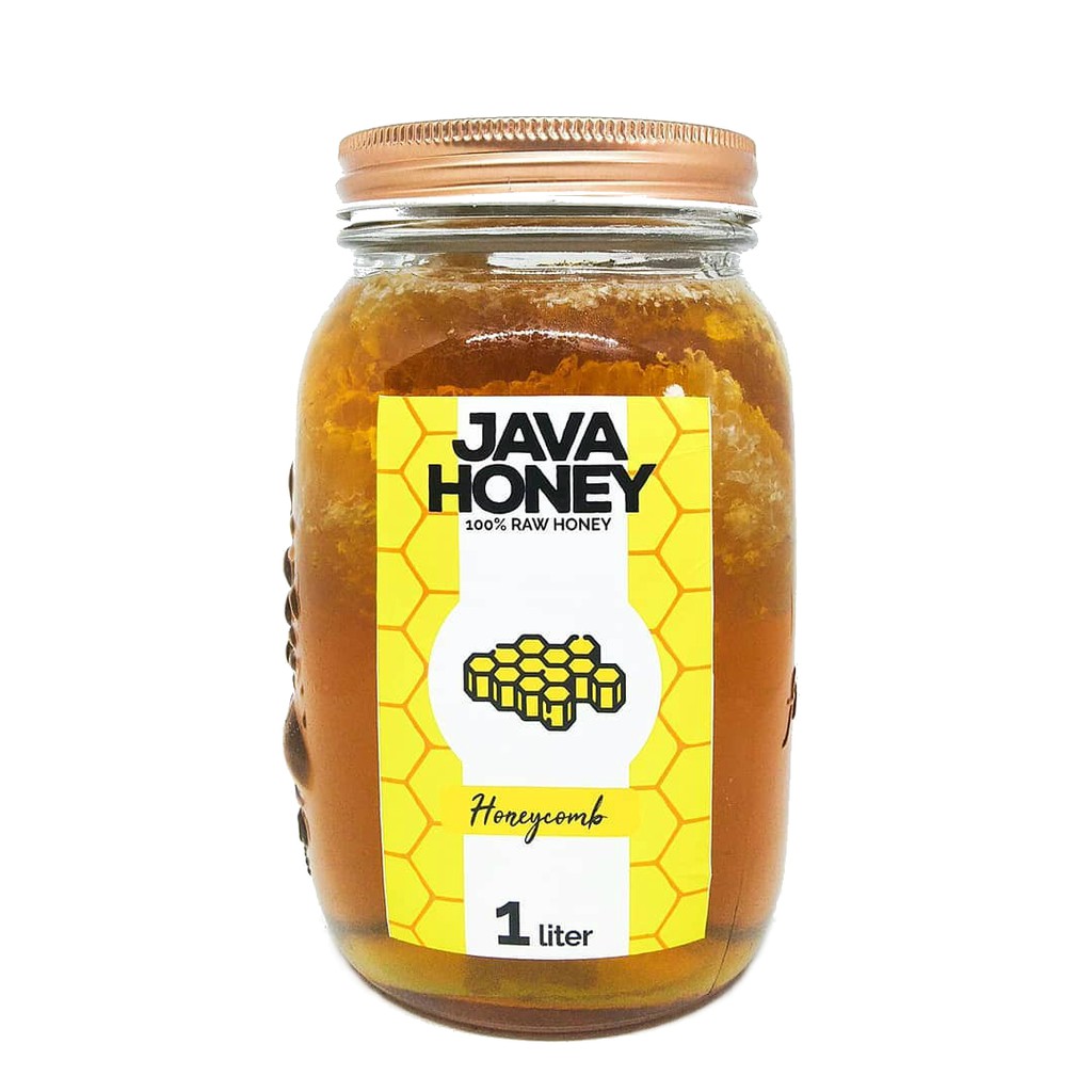 

Java Honey Madu Sarang 1000ml - Raw Honeycomb, Unpasteurized - Madu Murni Plus Sarang Lebah Asli