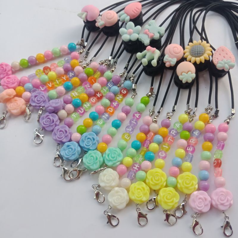 Konektor Nama/strap masker nama inisial/strap masker anak lucu murah