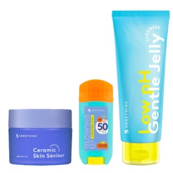 Somethinc Your Basic Skincare Step Bundle (Low pH Gentle Jelly Cleanser + Ceramic Skin Saviour + Glo