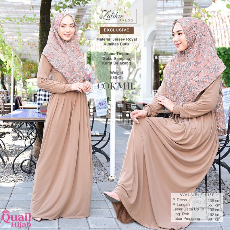Dress Zalika Jersey ori Quail Hijab