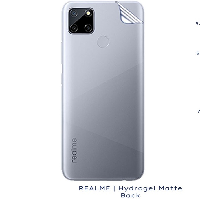 REALME C15 C12 C11 2020 ANTI GORES HYDROGEL MATTE BELAKANG ANTI MINYAK GLARE BACK PELINDUNG BELAKANG ANTI JAMUR GARSKIN TRANSPARAN SKIN