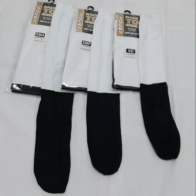 Kaos Kaki Sekolah Putih Hitam SD SMP SMA