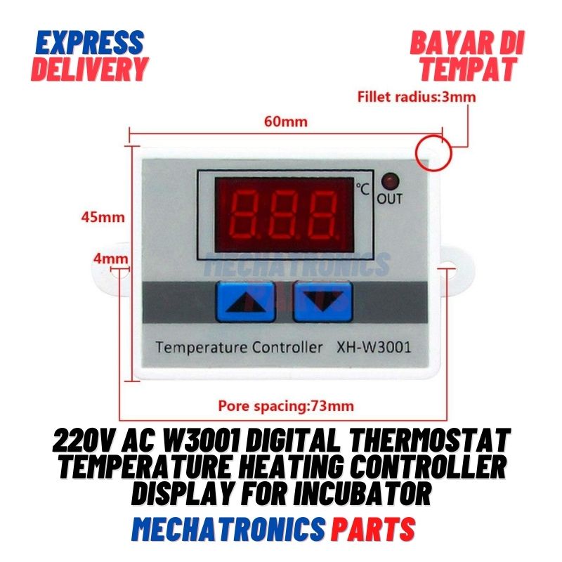 [BAYAR DITEMPAT]THERMOSTAT DIGITAL XH-W3001 TEMPERATURE PENGATUR SUHU OTOMATIS AC 220V PENETAS TELUR