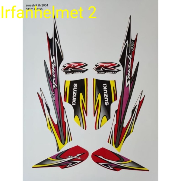 STRIPING SMASH R 2004 HITAM MERAH