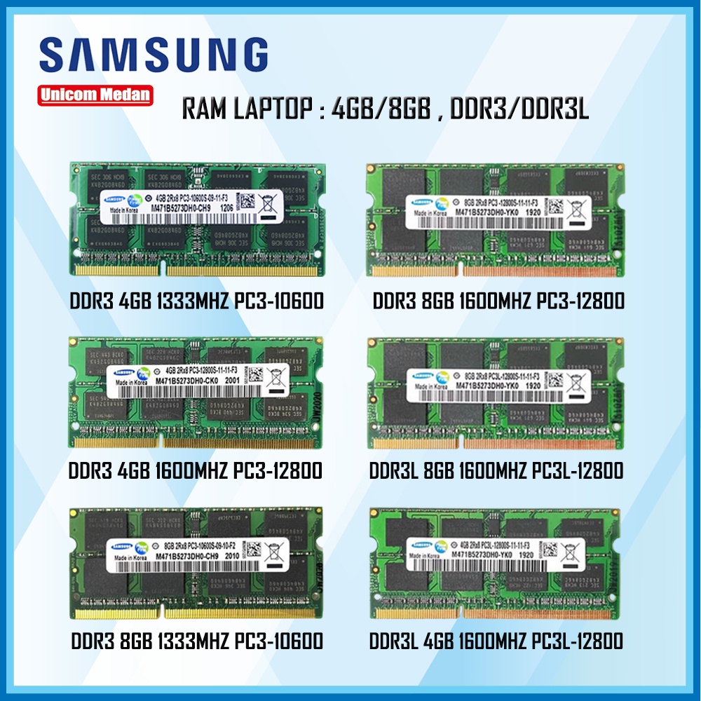 RAM LAPTOP SAMSUNG DDR3/DDR3L | 4GB/8GB