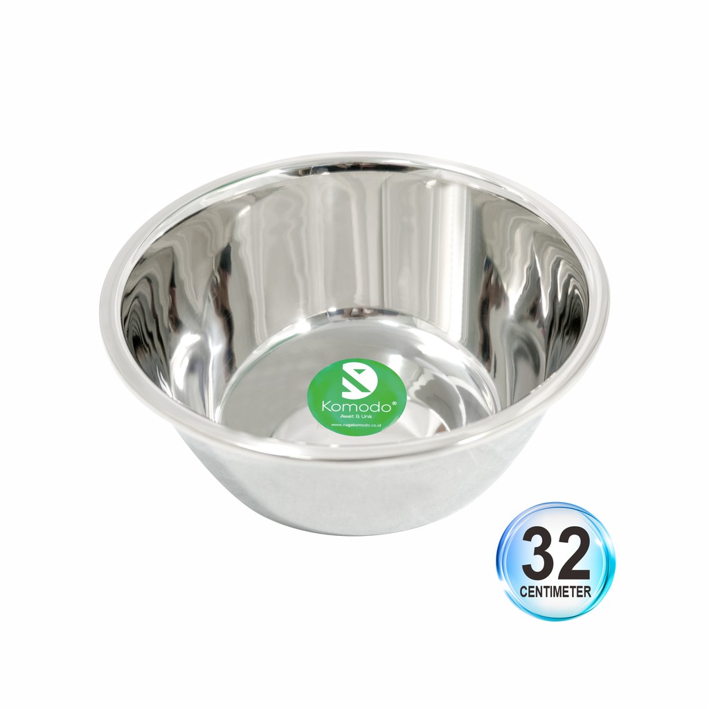 Komodo Baskom Korea Stainless Steel Tebal 32cm Mangkok Adonan Roti Baskom Korea 32 cm TOP ORINGAL