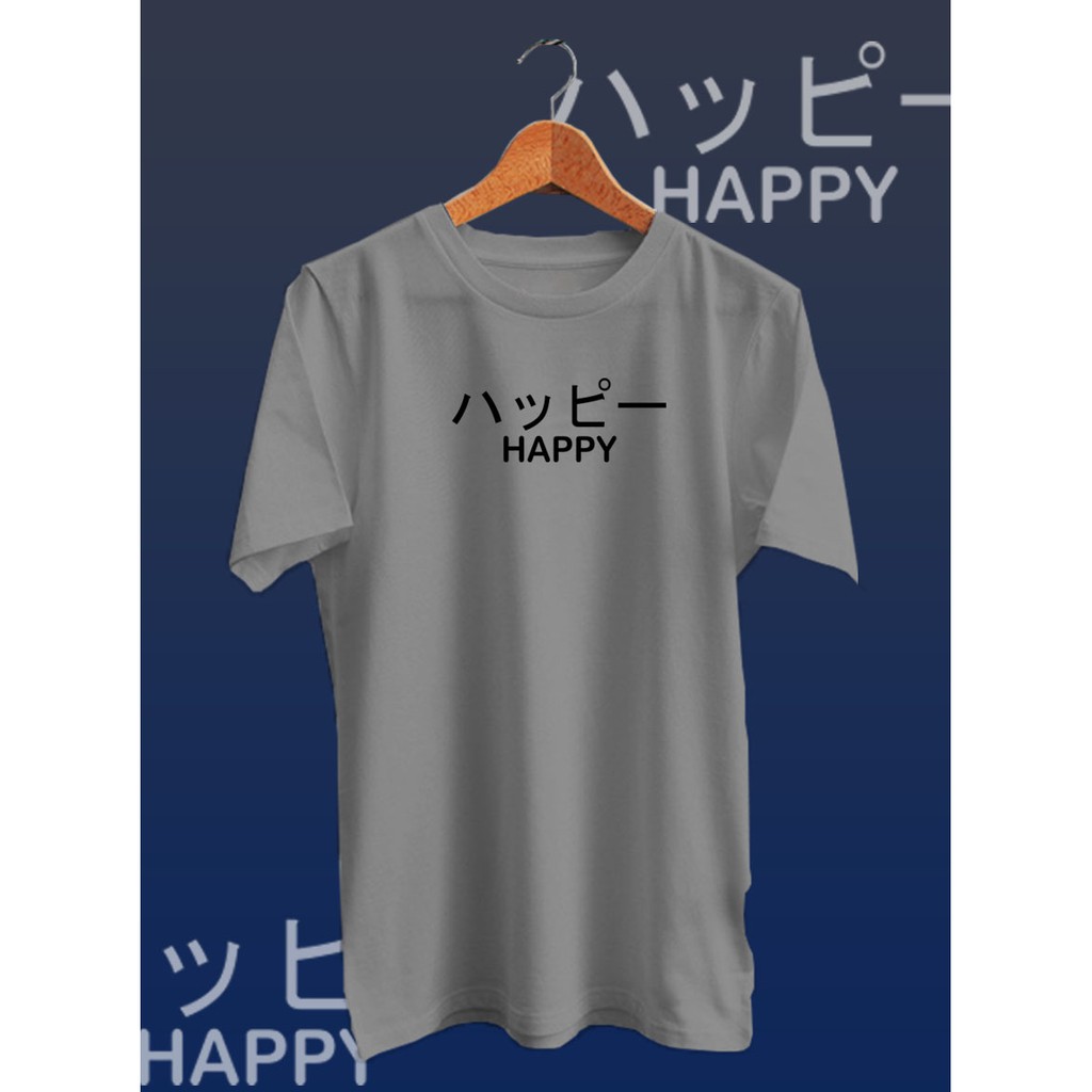 HKSTORE - KAOS DISTRO DIGITAL PRINT TULISAN HAPPY