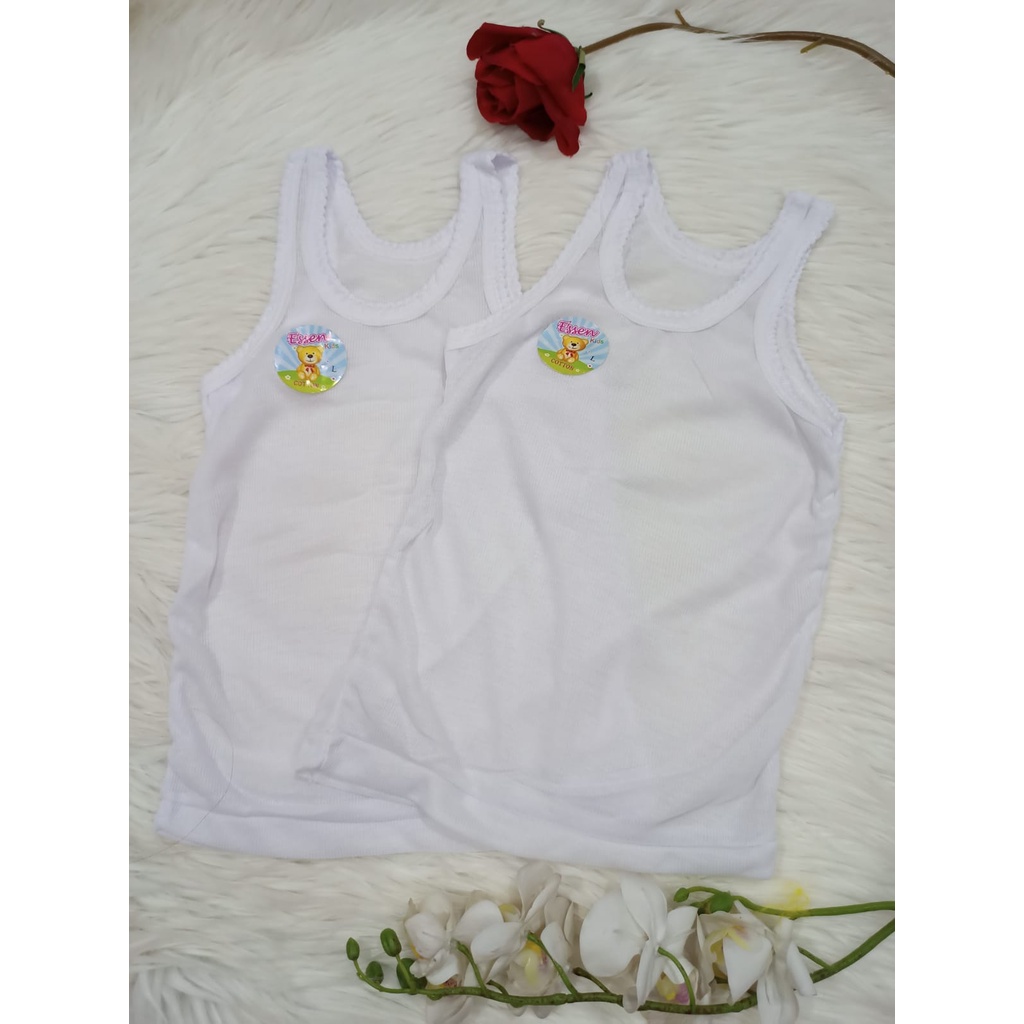 Singlet Bayi Kaos Dalam Anak / Baju Singlet Kaos Dalam Anak Bayi Motif Dan Polos/Essen Kids511-PUTIH POLOS