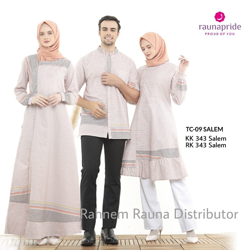 baju muslim couple rauna rk kk 343 / tunik tc 09 / tunik muslim / gamis koko dewasa / baju couple
