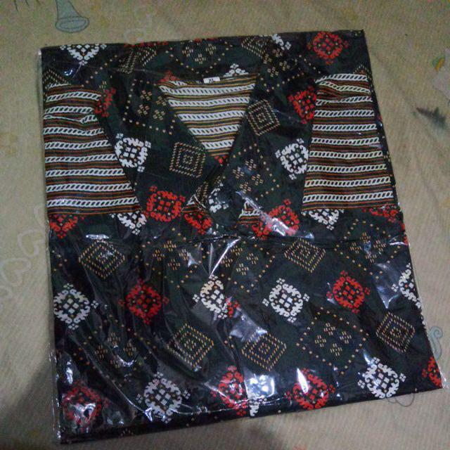 Havi Batik Hrb026 Kemeja Pendek Pekalongan Padi M L Xl Sogan Tulis Halus Kemeja Batik