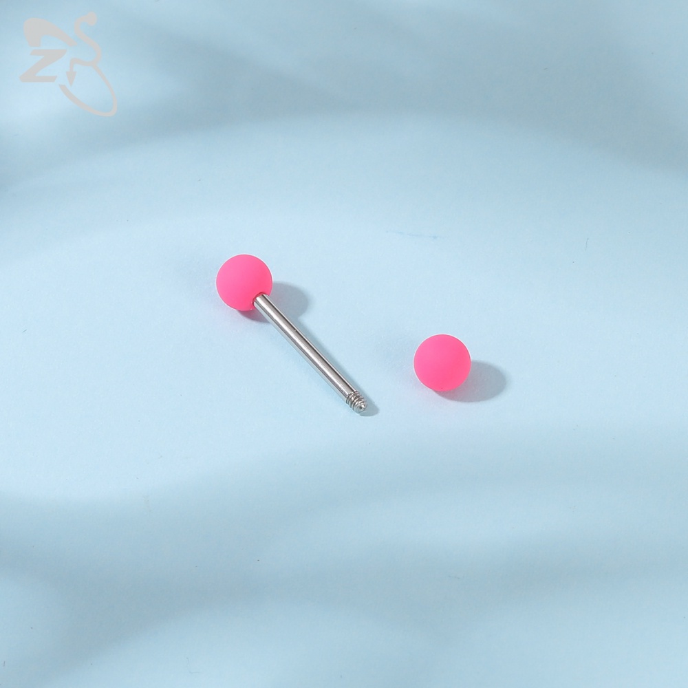 1 Pc Colorful Acrylic Ball Tongue Piercing Stainless Steel Tongue Ring Bars Barbell Brooch Sexy Piercings Jewelry 14G