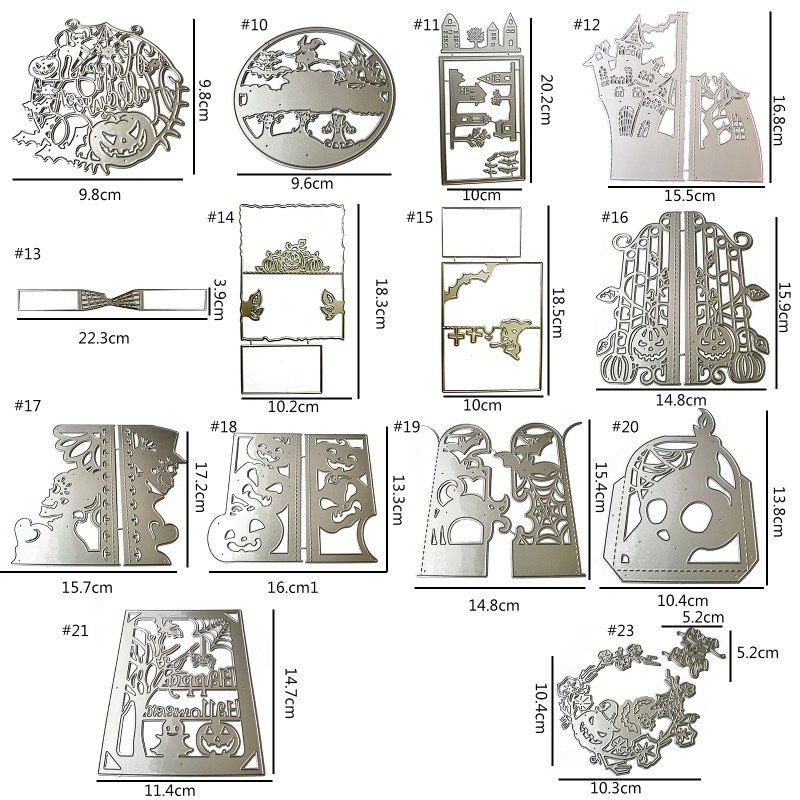 Cetakan Stensil Cutting Dies Motif Happy Halloween Bahan Metal Untuk Scrapbook / Craft DIY