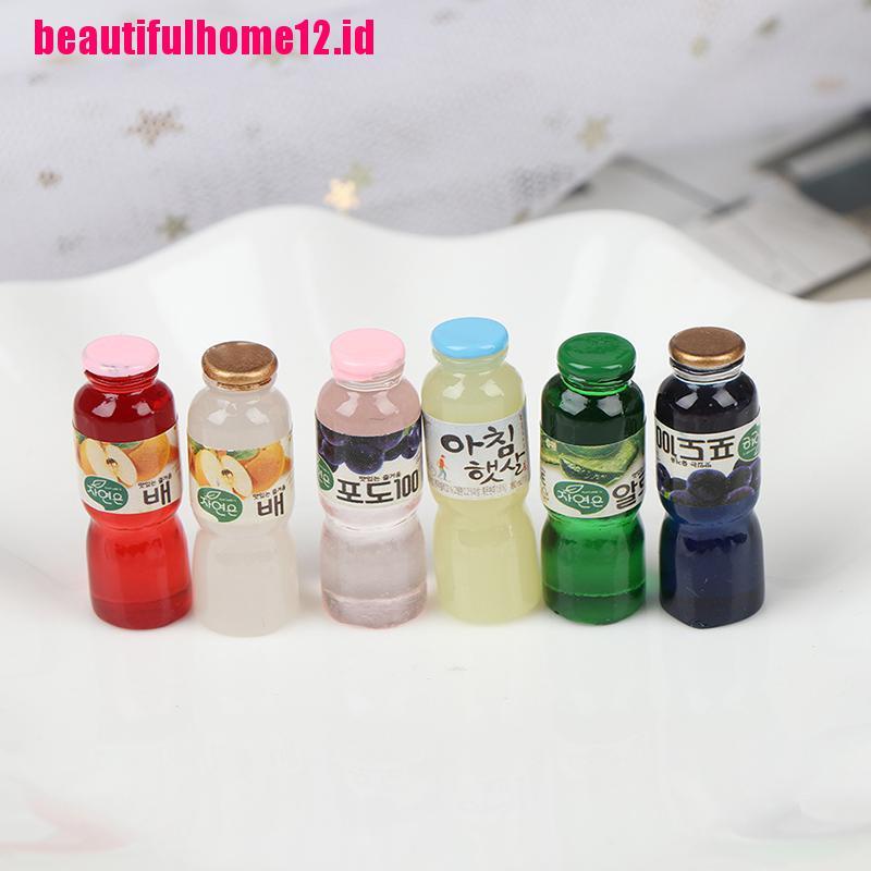 5pcs / Set Mainan Miniatur Botol Minuman Skala 1: 12 Untuk Aksesoris Dapur Rumah Boneka