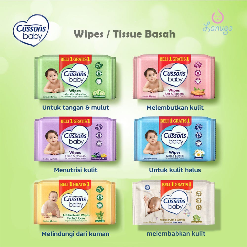 CUSSONS BABY Wipes / Tisu basah / Tissue Bayi / Tisue Basah Bayi Beli 1 Gratis 1 / Cussons Baby Wipe