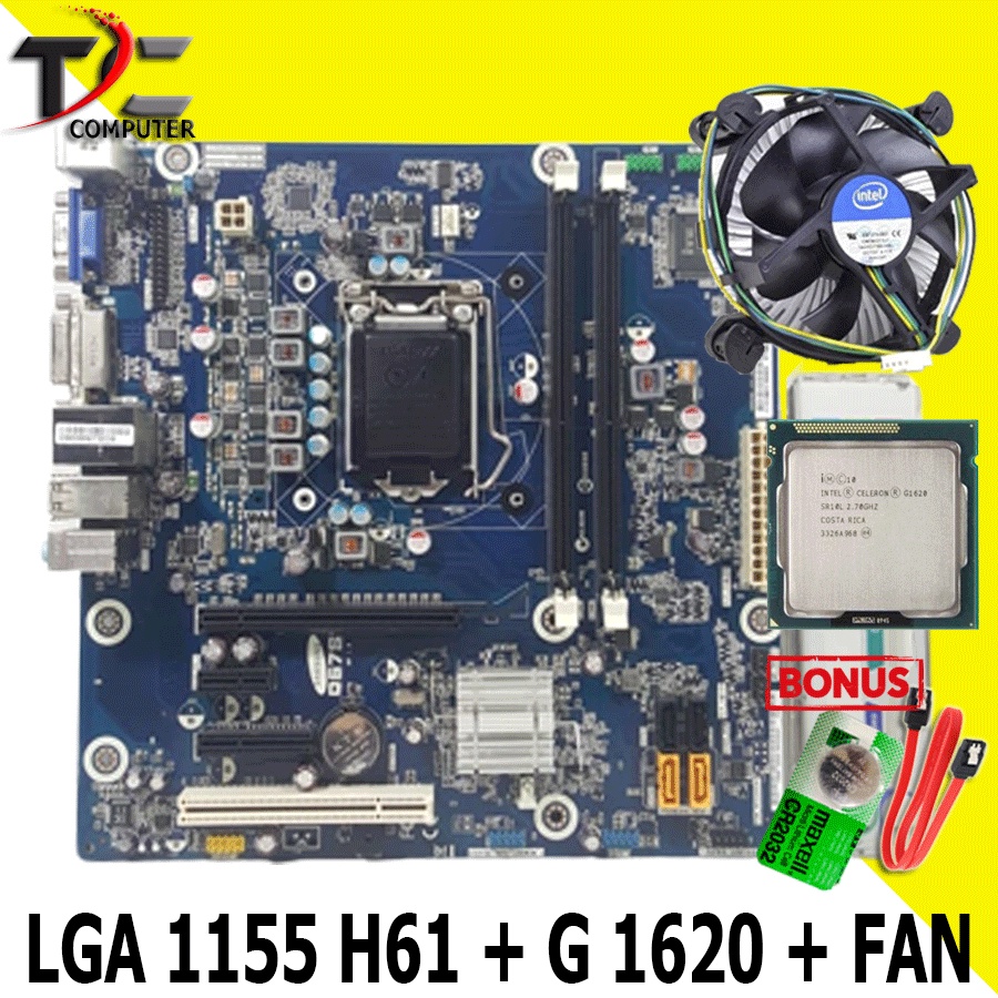 PAKETAN MOBO LGA 1155 H61 LG + G1620 + FAN