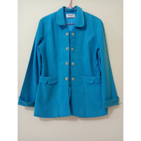 Setelan Jas Wanita Kerja Size M Biru Muda Elcy Preloved PL Bekas